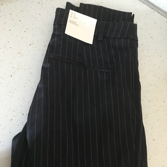 navy blue pinstripe pants